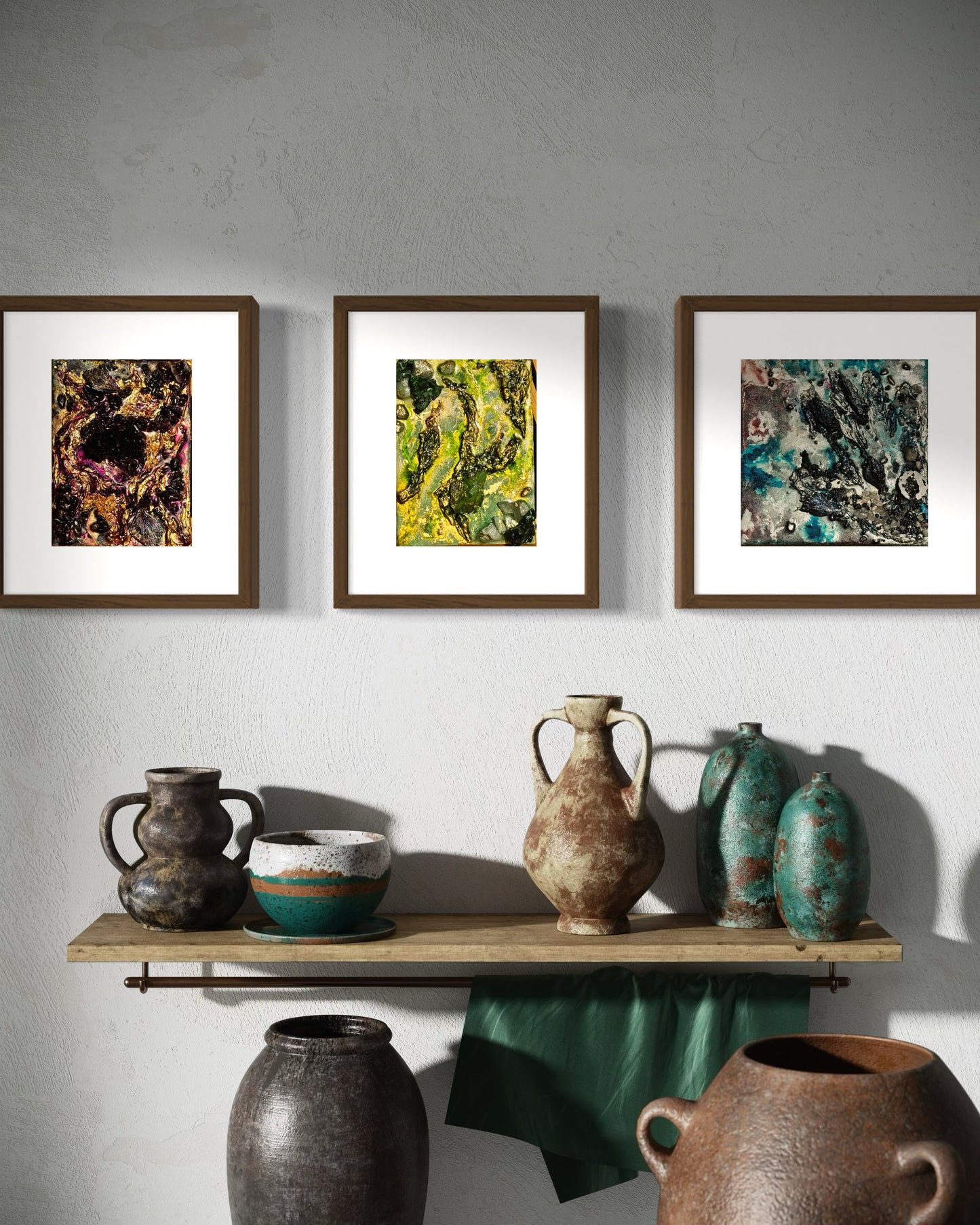 Nature's Triad: A Mineral Triptych