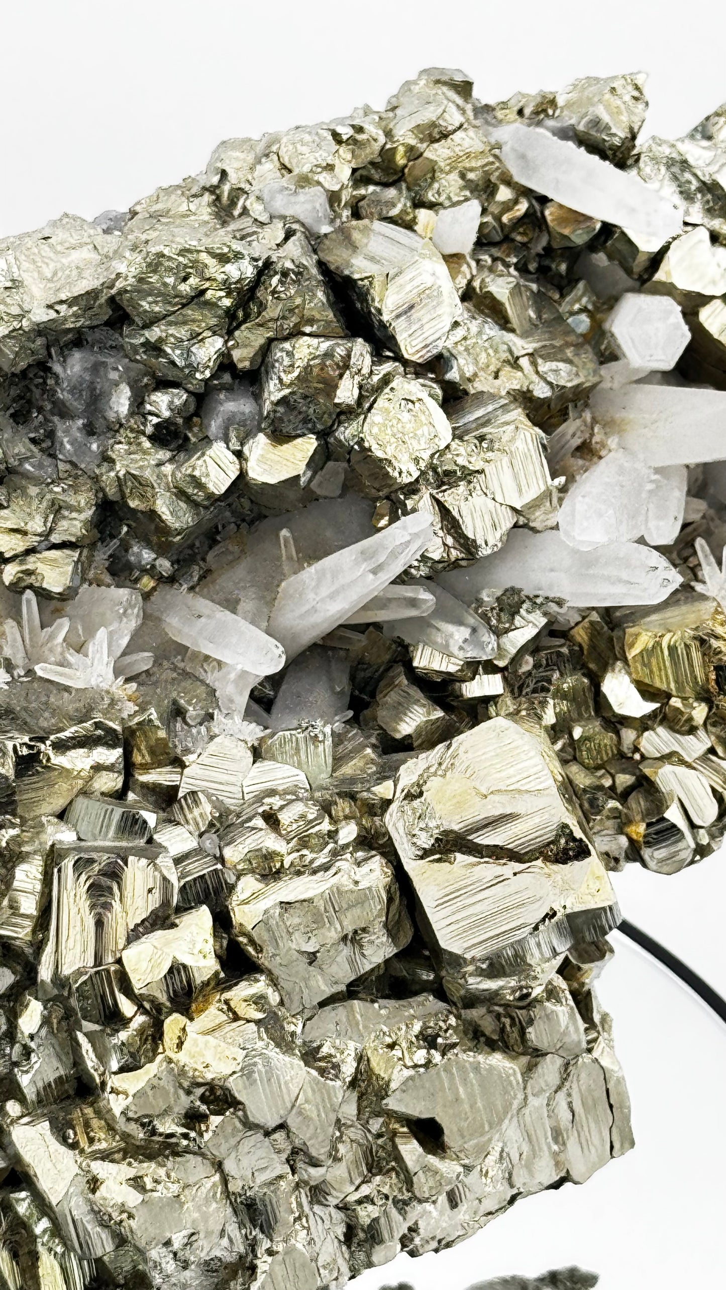 Pyrite cluster with rock crystal – Monumental “fool’s gold”, 3.6kg