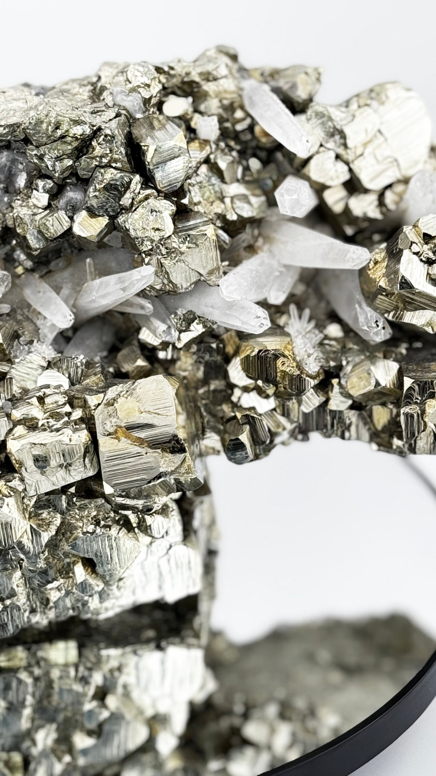 Pyrite cluster with rock crystal – Monumental “fool’s gold”, 3.6kg