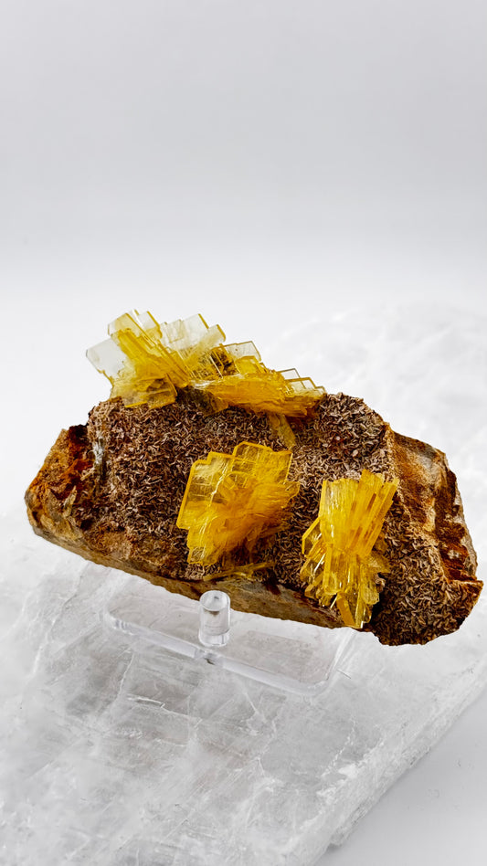 Schwefel auf Baryt-Matrix – Huanuco, Peru, 349g