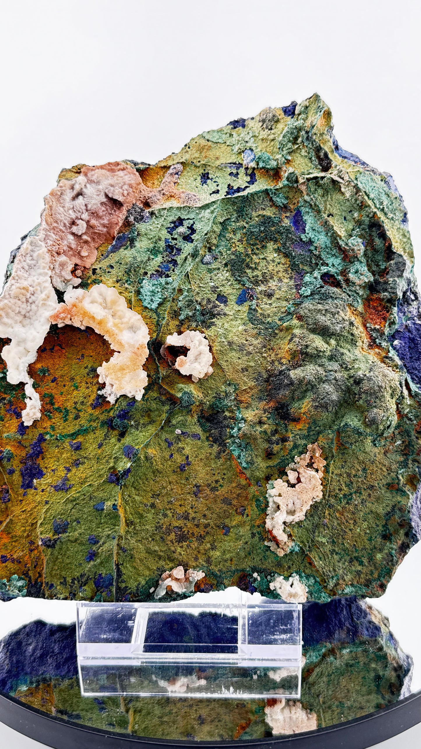 Azurit mit Malachit und Calcit – Aoulli, Marokko, 1.708g